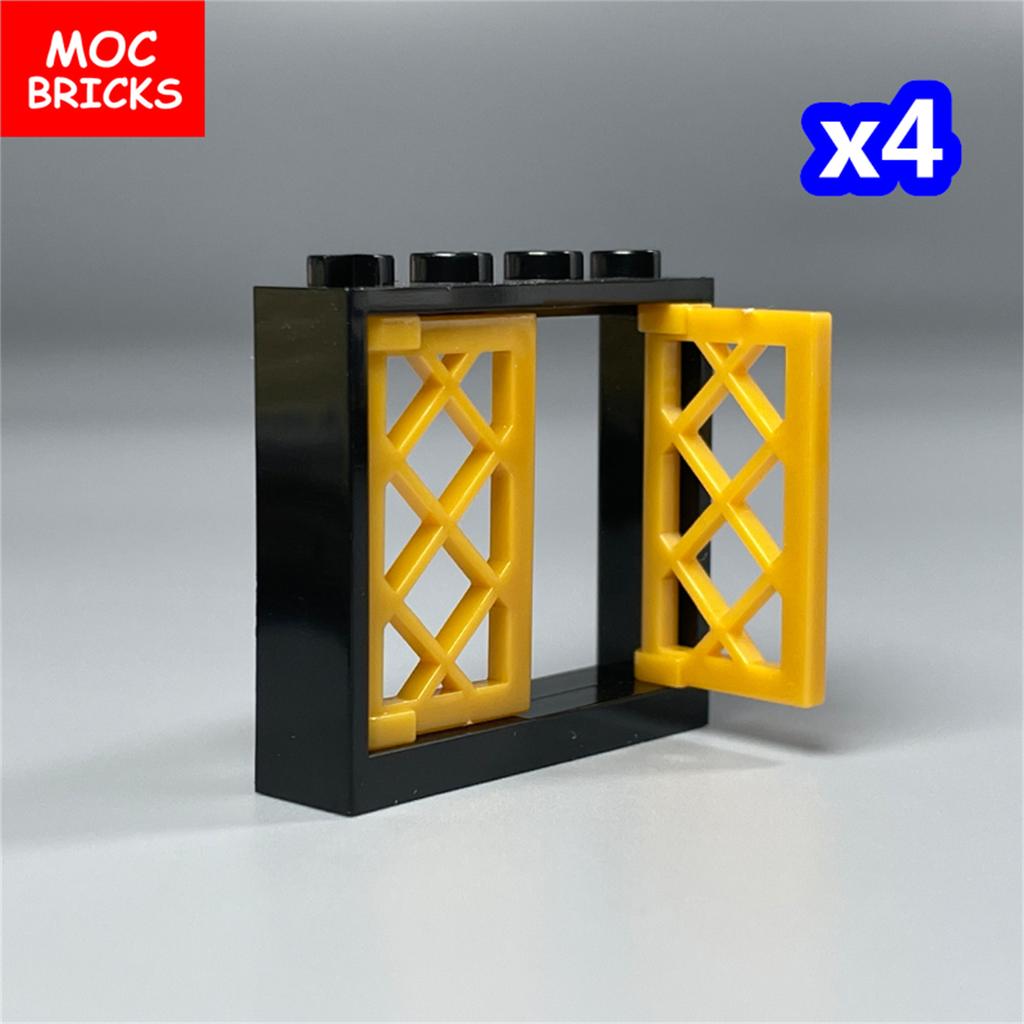 Non-Toxic Moc Bricks Pane Lattice Window 1X2X3 1X4X3 For Building Blocks Garden Scene 60607 60594 Assembles Particles Children'S Toys
