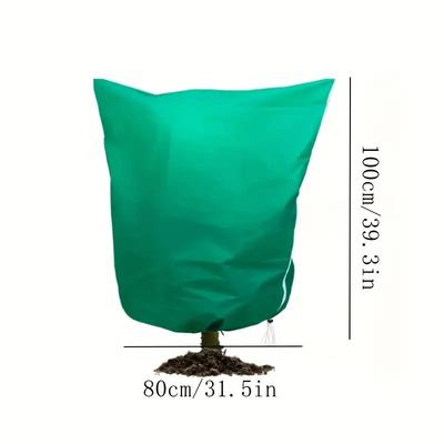 1Pc Winter Protection Bag Against Freeze For Plant Cover Garden Plant With Zip Drawstring Breathable