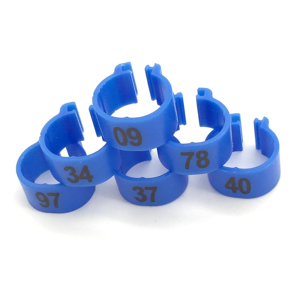 1Pack/100Pcs Digital Plastic Birds Clip Foot Rings Inner Diameter 10mm Parrot Pigeon Identification Leg Rings No.1~100 10 Colors
