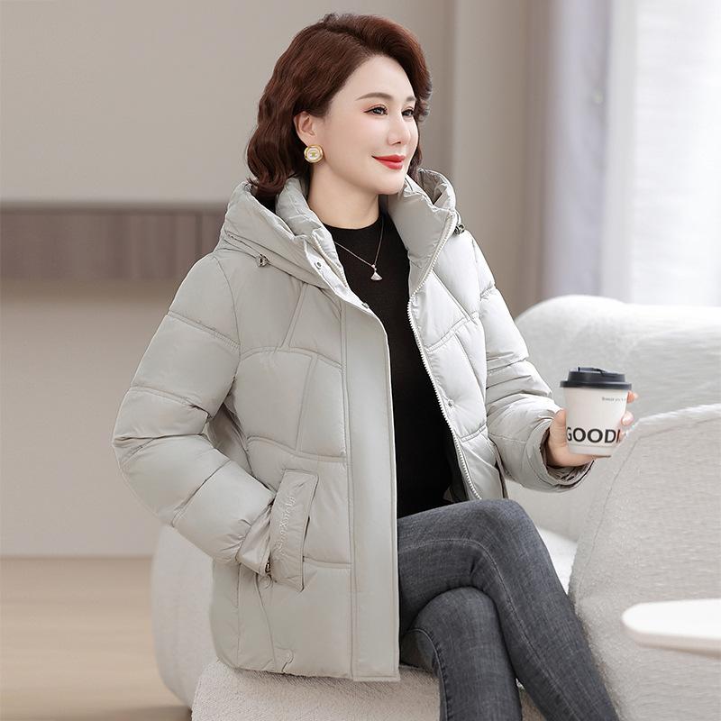 Women's Short Winter New Style Fashionable Mother's Cotton Jacket Down Cotton Coat Middle-aged Loose Coat