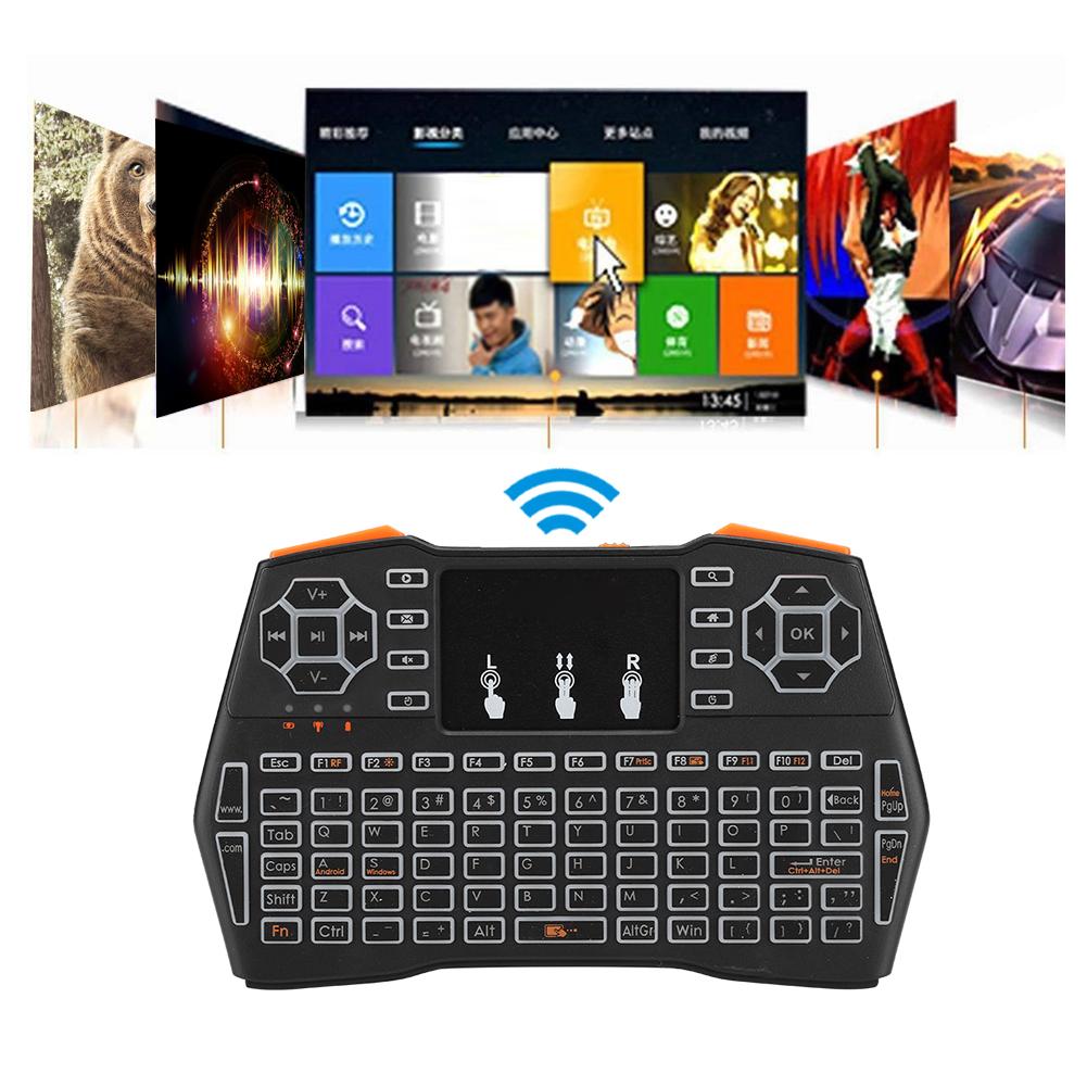 I8plus Lithium-Batterie LED-Hintergrundbeleuchtung Drahtlose Multifunktionale Mini-Tastatur mit Touchpad