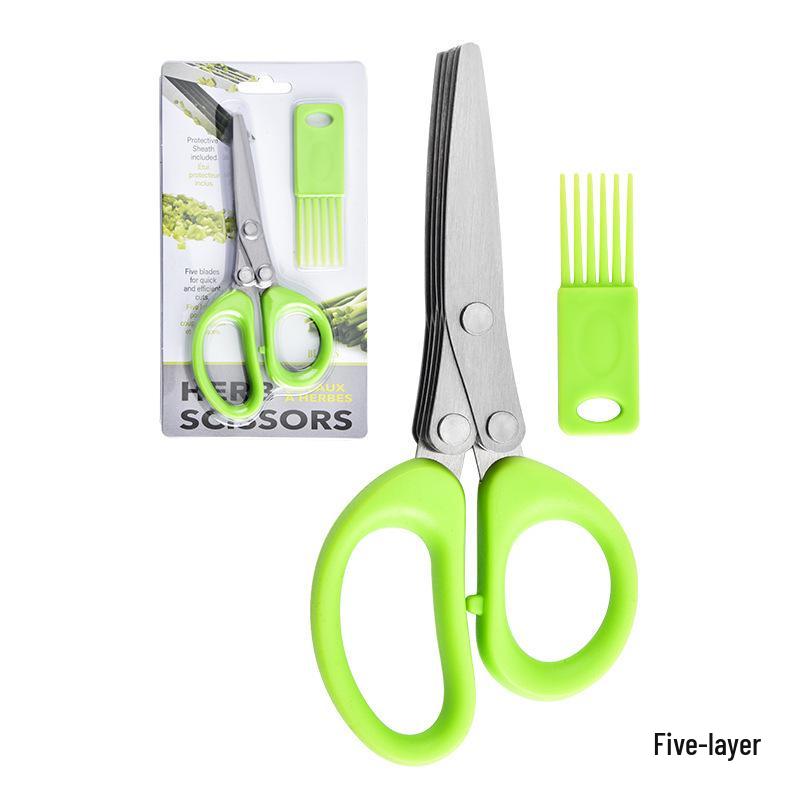 2025 Multi-Layer Stainless Steel Kitchen Scissors: Creative, Multi-Functional Vegetable & Scallion Cutters