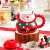 Cute Santa Claus Snowman Ceramic Coffee Cup Christmas Gift Couples Home Use Mug with Lid Spoon Couple Water Cup Home Decoration