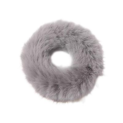 Furry Gray Hair Tie Scrunchie XL For Women