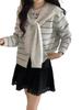 Women's Striped Knit Cardigan: Korean Design, Loose Fit, Versatile for Spring & Autumn