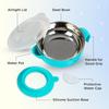 Mee Mee Baby Steel Feeding Bowl with Sunction Base | BPA Free | Food Remains Warm | Multi-Functional Snack/Fruit | Easy Grip Handle (Blue)