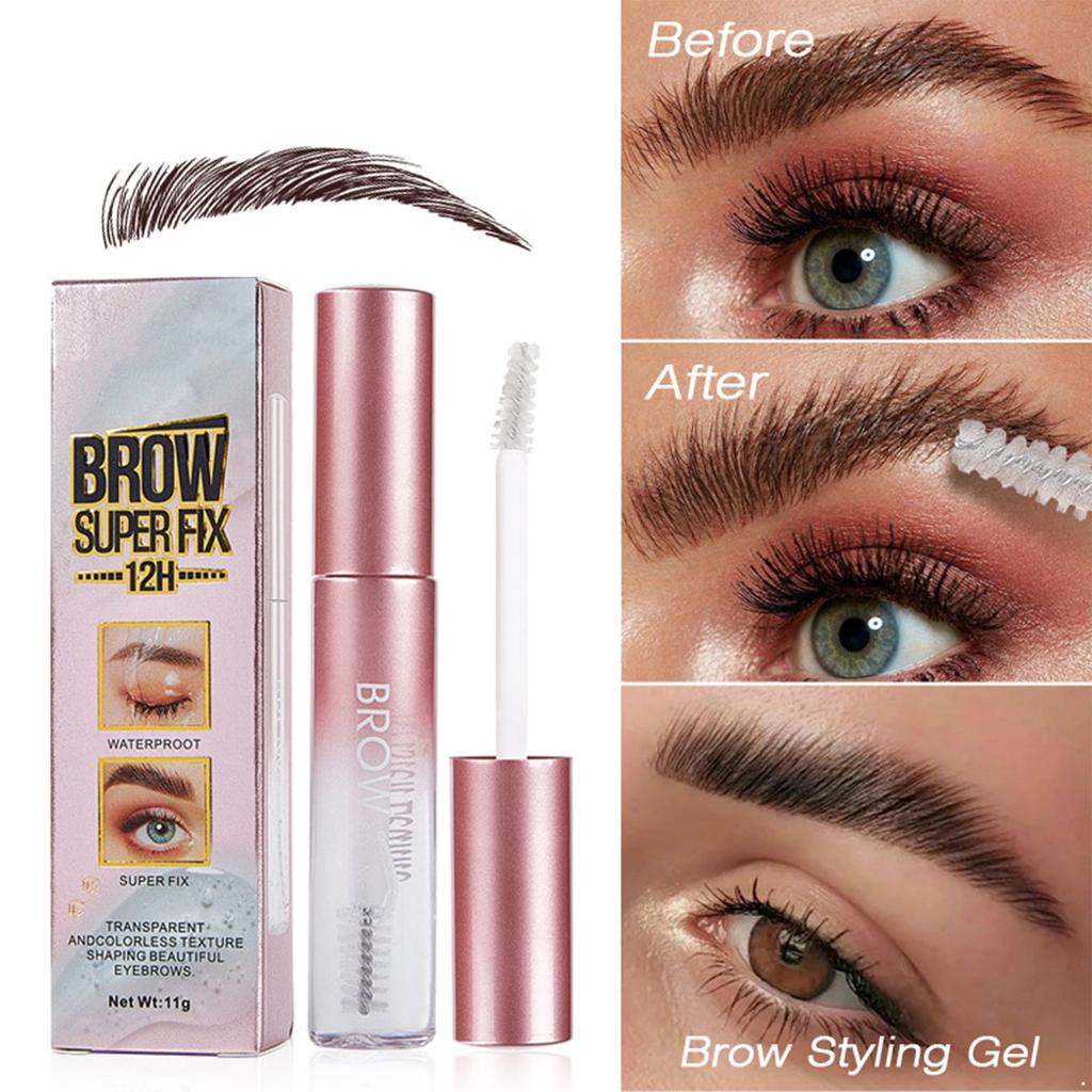 2Pcs Waterproof Eyebrow Gel Super Long-Lasting & Sweat-Proof Brow Setting Gel for Defined Natural-Looking Brows All-Day Hold Makeup Styling