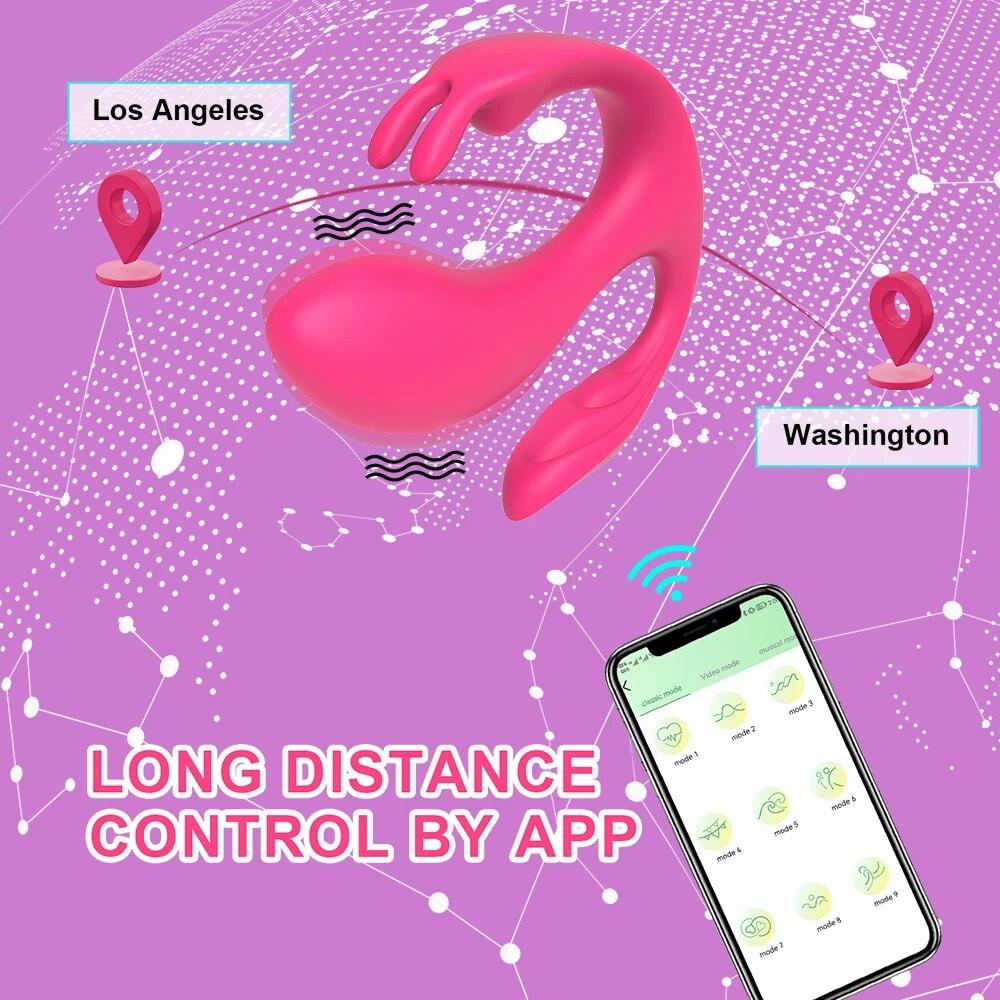 3 In 1 Bluetooth APP Control Vibrator Female Clitoris Stimulator G Spot Dildo Anal Plug Sex Toy for Women Couple Adult Goods