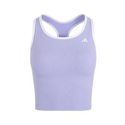 SS25 Brand Logo Color Block Fitness Racerback Sports Tank Top Women Tops Light-Purple White JY7002