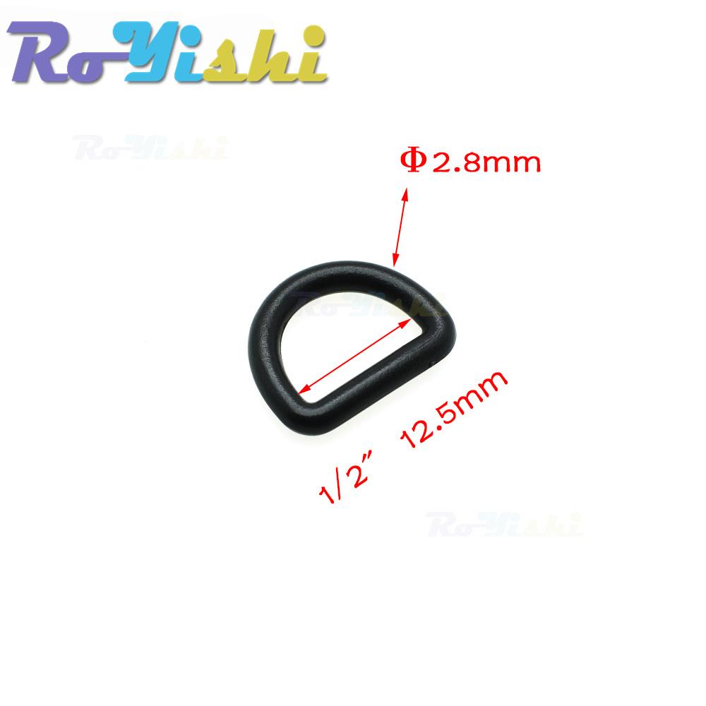 10 Stück/Packung Kunststoff D-Ring Schnallen Gurtbandgröße 10mm 12mm 15mm 20mm 25mm 30mm 38mm 45mm Schwarz