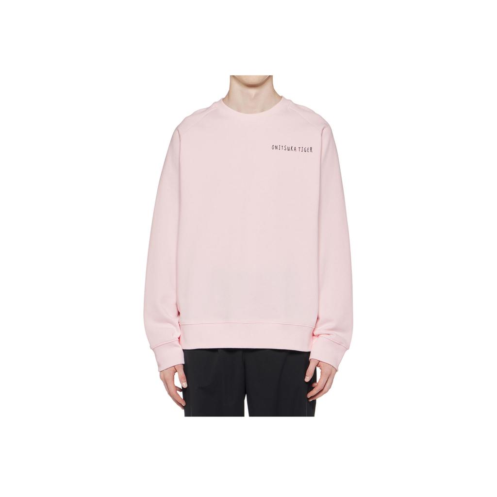 ONITSUKA TIGER Logo Letter Print Animal Pattern Embroidered Casual Crew Neck Pullover Long Sleeve Sweatshirt Unisex Sweatshirt Pink 2183B182-700