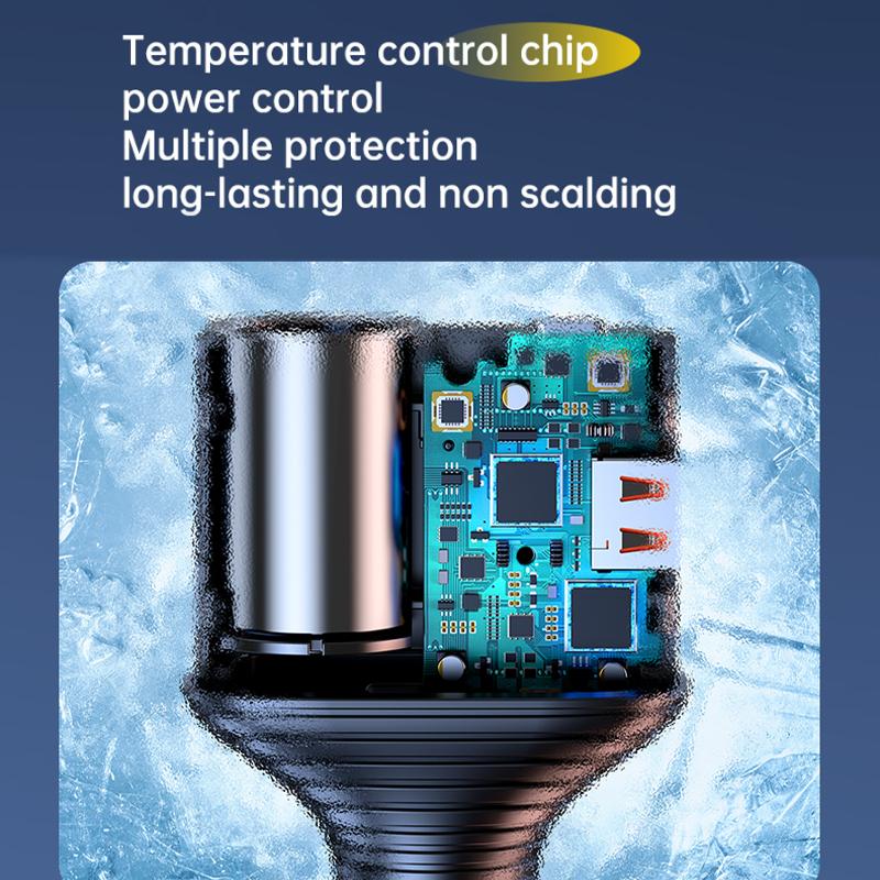 SEAMETAL Car Charger Fast Charging 4 in 1 PD45W Type-C USB Port Car Phone Charger Adapter with Voltage Monitor