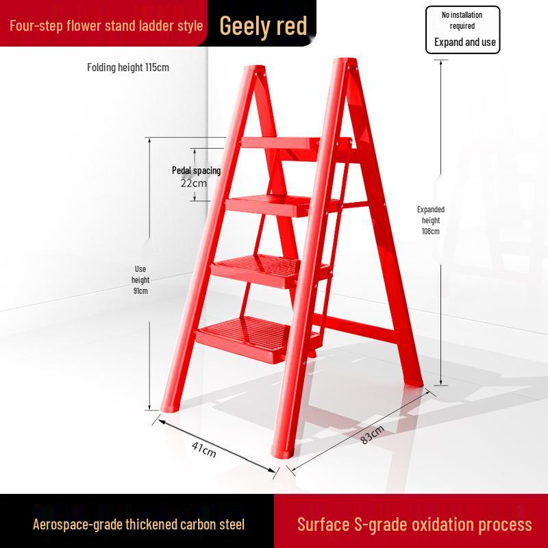 Compact Multi-Functional 4-Step Folding A-Frame Household Ladder