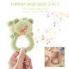 Color Kids 1PCS Silicone Baby Teether Toy BPA Free Chewing Ring Rattle Safe Teething Infant Soothing Gums Baby Shower Gift