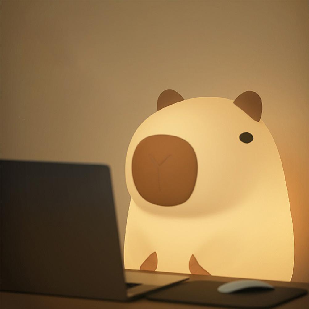 Capybara Night Light Cartoon Pat Light 2 Gear Silicone Sleeping Light USB Charging Nursery Nightlight for Home Bedroom Decor
