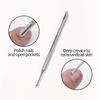 Double-Headed Nail Pusher Stainless Steel Cuticle Remover Exfoliation Prep Tool Clean Dead Skin Circle Bevel Shovel Manicure Pen