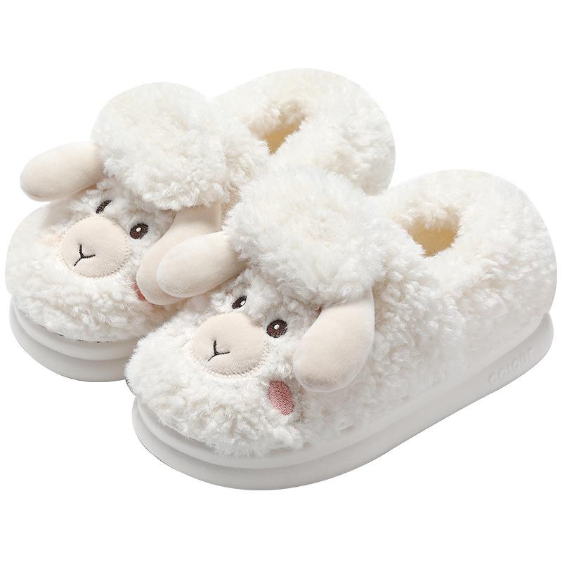 Baumwollpantoffeln Winter Zuhause Innenbereich Niedliche Schuhe Samt Warm Baumwolle Mopp Rutschfest Dicksohlige Pantoffeln