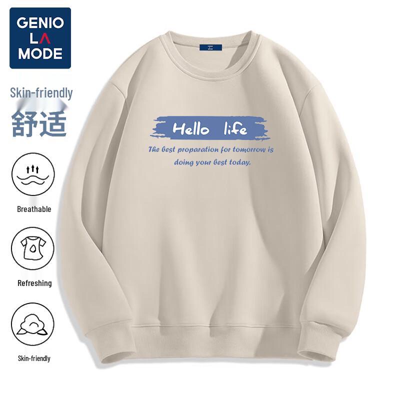 GENIOLAMODE Men's Streetwear Heavyweight Crewneck Sweatshirt