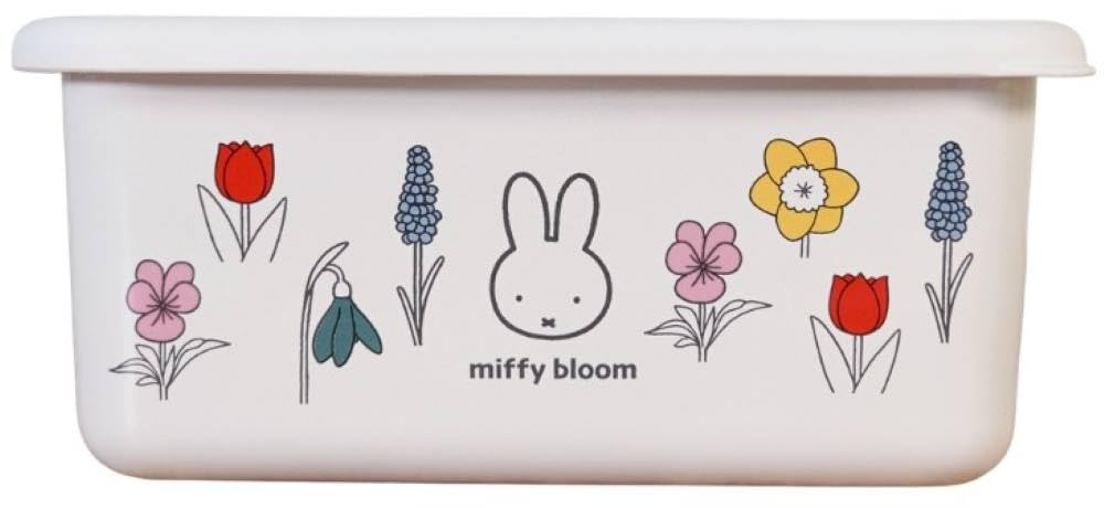 Fuji Enamelware Miffy Bloom Deep Square Medium Size Container, MF26-DM