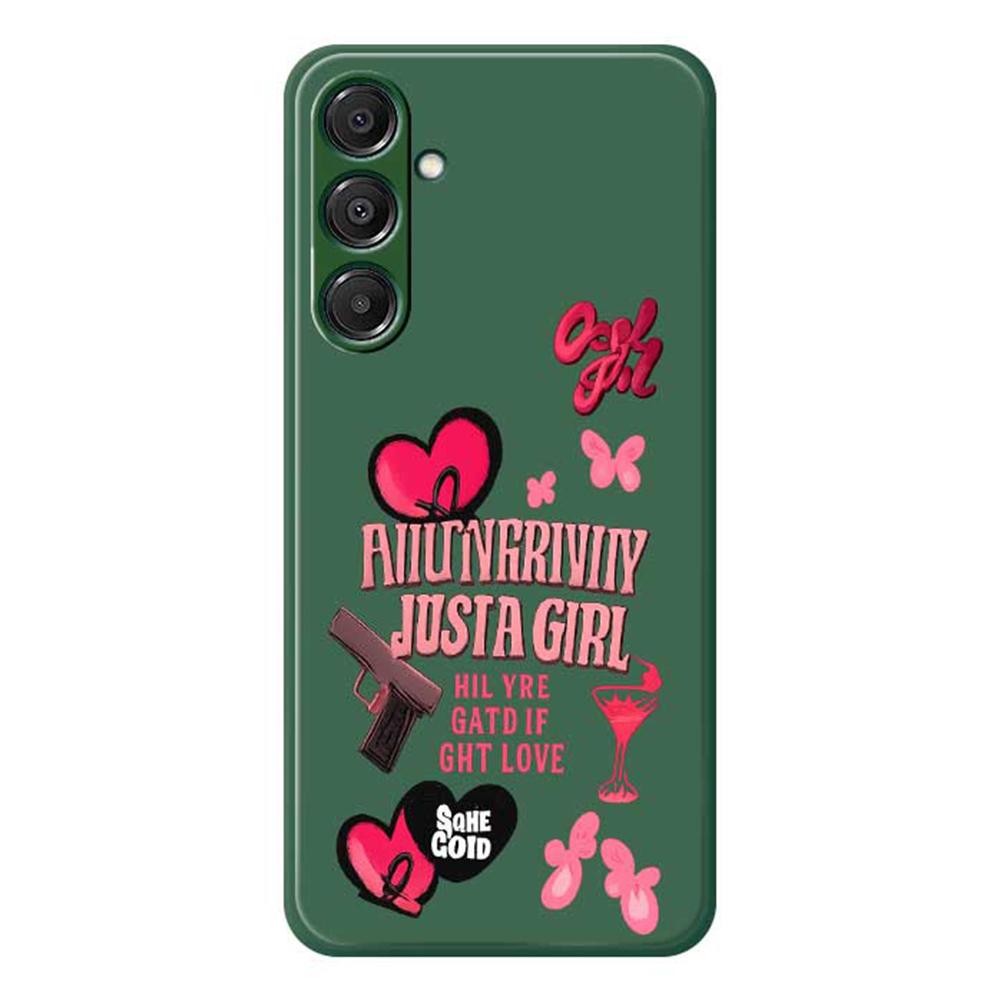 

For Samsung Galaxy A16 5G/4G Case Pink Elements Pattern Printing Straight Edge TPU Phone Back Cover B