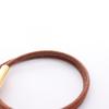 Used HERMES Tourni Tresse Bracelet Leather Gold Plated Brown Gold Gold Used Women