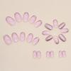 Fashion Pink Glitter French Press On Nails Short Round Fake Nails Reusable Nail Tips Women Manicure Accessories
