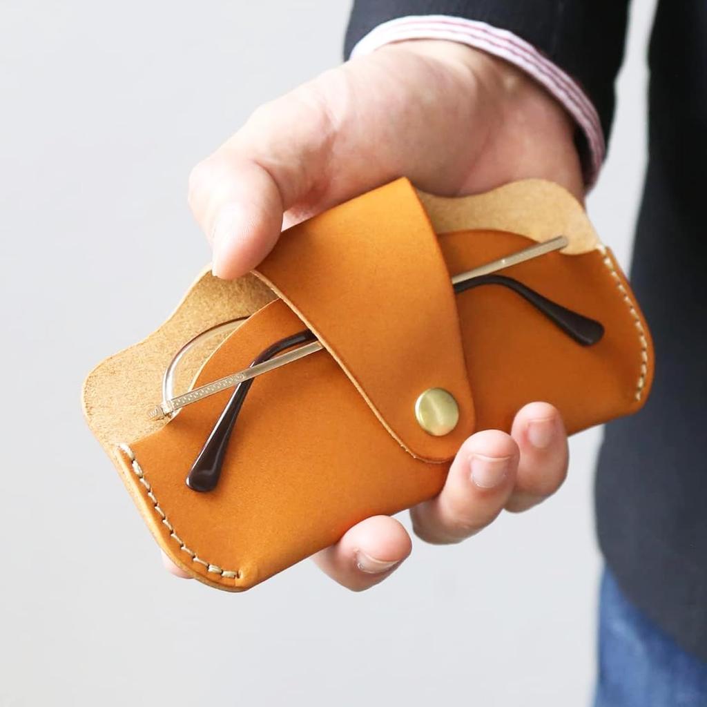 Porco Rosso Eyeglass Eyeglass Genuine Tochigi Made In Camel Case, Cover, Leather, Leather, Japan, [sokunou]