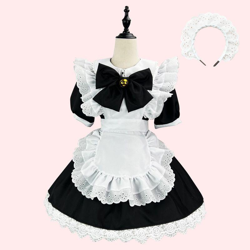 Japanese-Style Cute Lolita Bunny Girl Cosplay Black and White Maid Outfit Lolita Dress