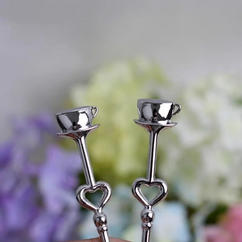2 Pcs/lot Couple Coffee Spoon Wedding Favors and Gifts Wedding Gifts for Guests Wedding Souvenirs Event & Party Supplies