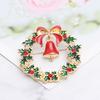 Merry Christmas Xmas Jewelry Enamel Brooch Santa Claus Hat Badges Pin Christmas Wreath Bells
