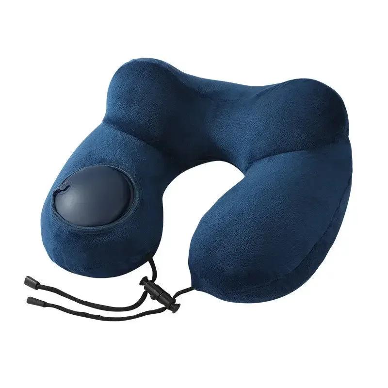 U-shaped Inflatable Travel Pillows Portable Air Pillow Neck Support Cushion Comfortable Sleeping Pillow Press To Inflate Pillow