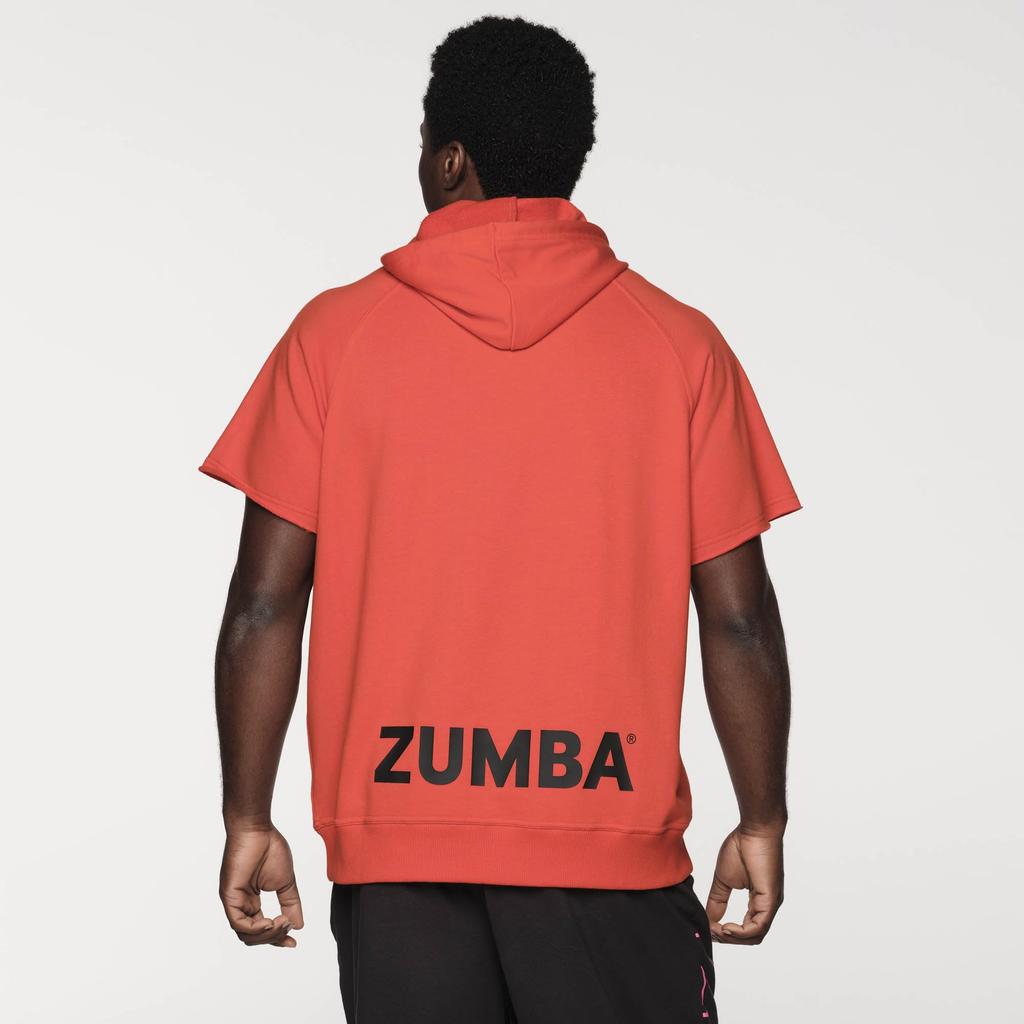 Zumba Wear Short Sleeve Size Z2T000023 Hoodie, XS, Orange,