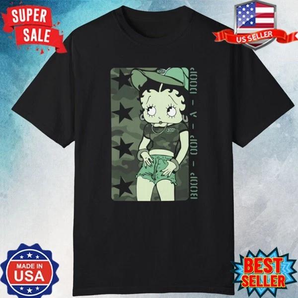 

Vintage Betty Boop Camo T-Shirt, S-5XL S