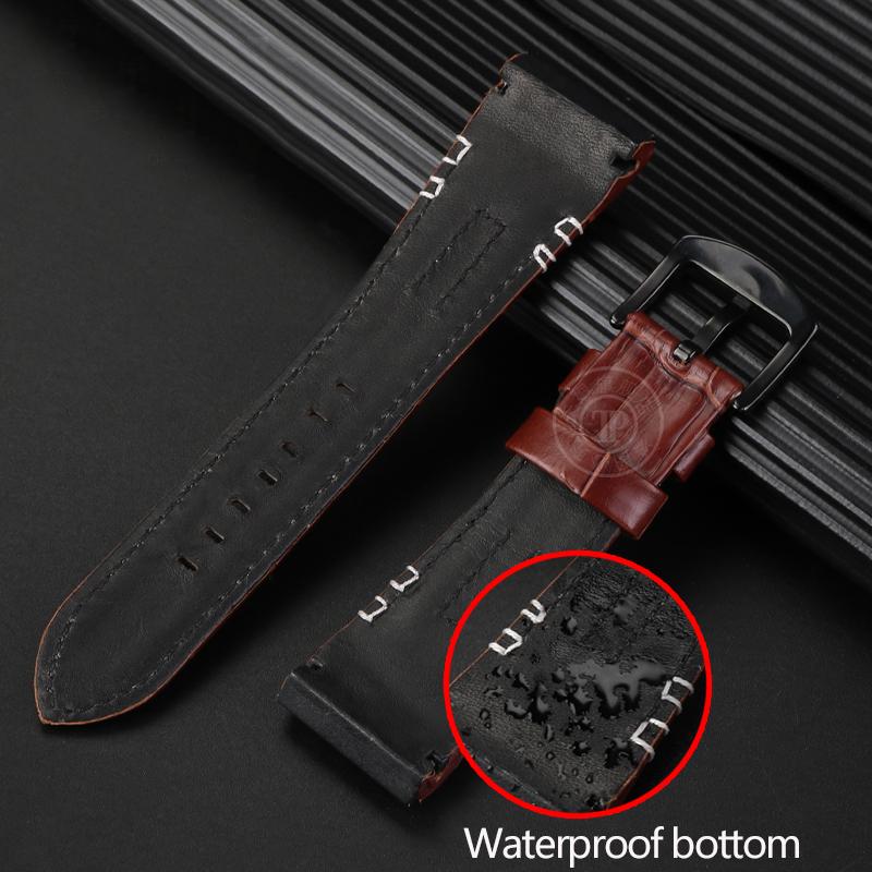 ONE26mm Genuine Leather Watchband For Seiko VELATURA/SRH Series SRH013 SPC007J1 SPC007 Strap With Steel Buckle Watch Band BraceletMN