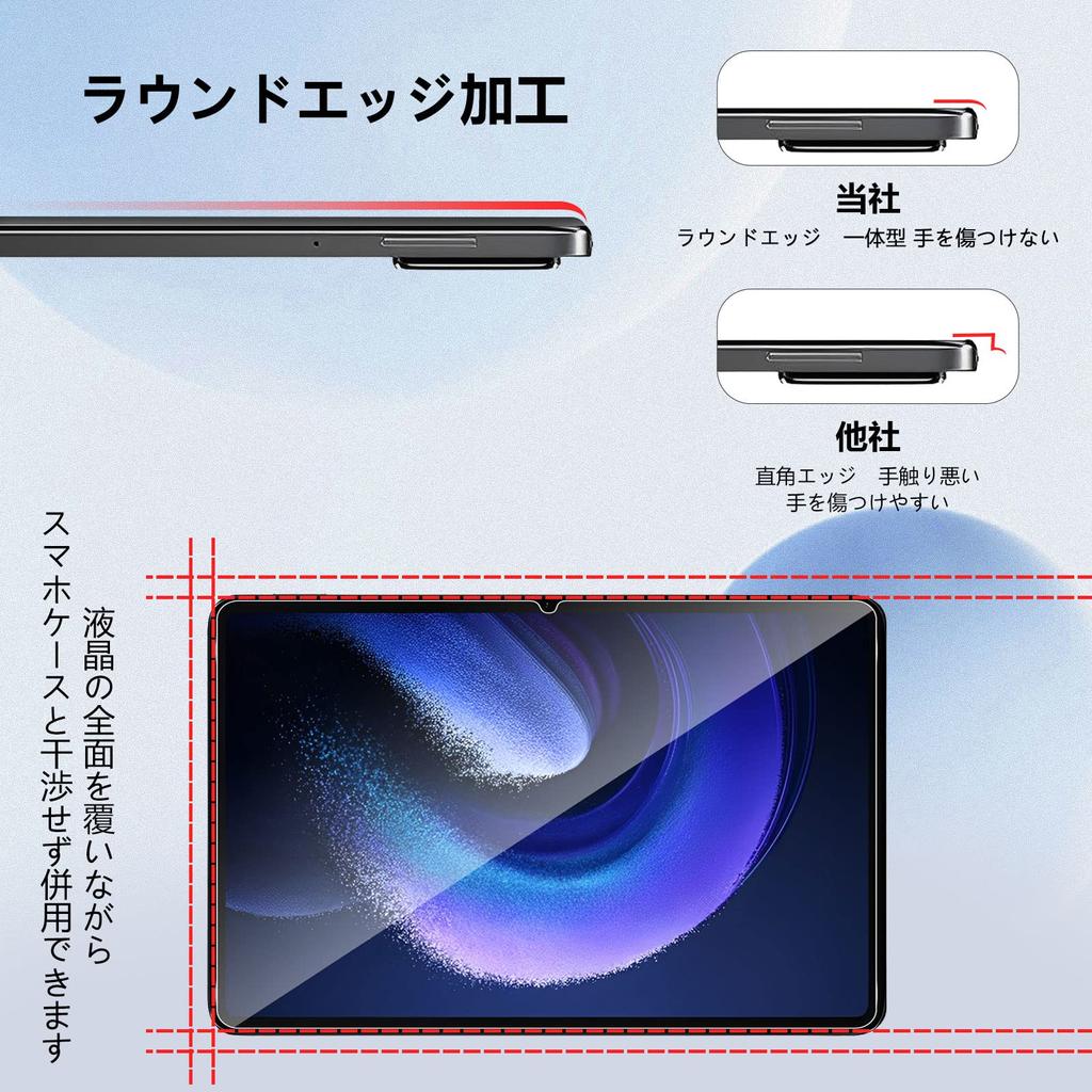 Für Xiaomi Pad6 Pad6 Pro Glasfolie Kamerafolie Kluso Hergestellt von Japan Asahi Glass Hohe Härte 9H Stoßfest Bruchsicher Durchlässigkeit Runde Kante