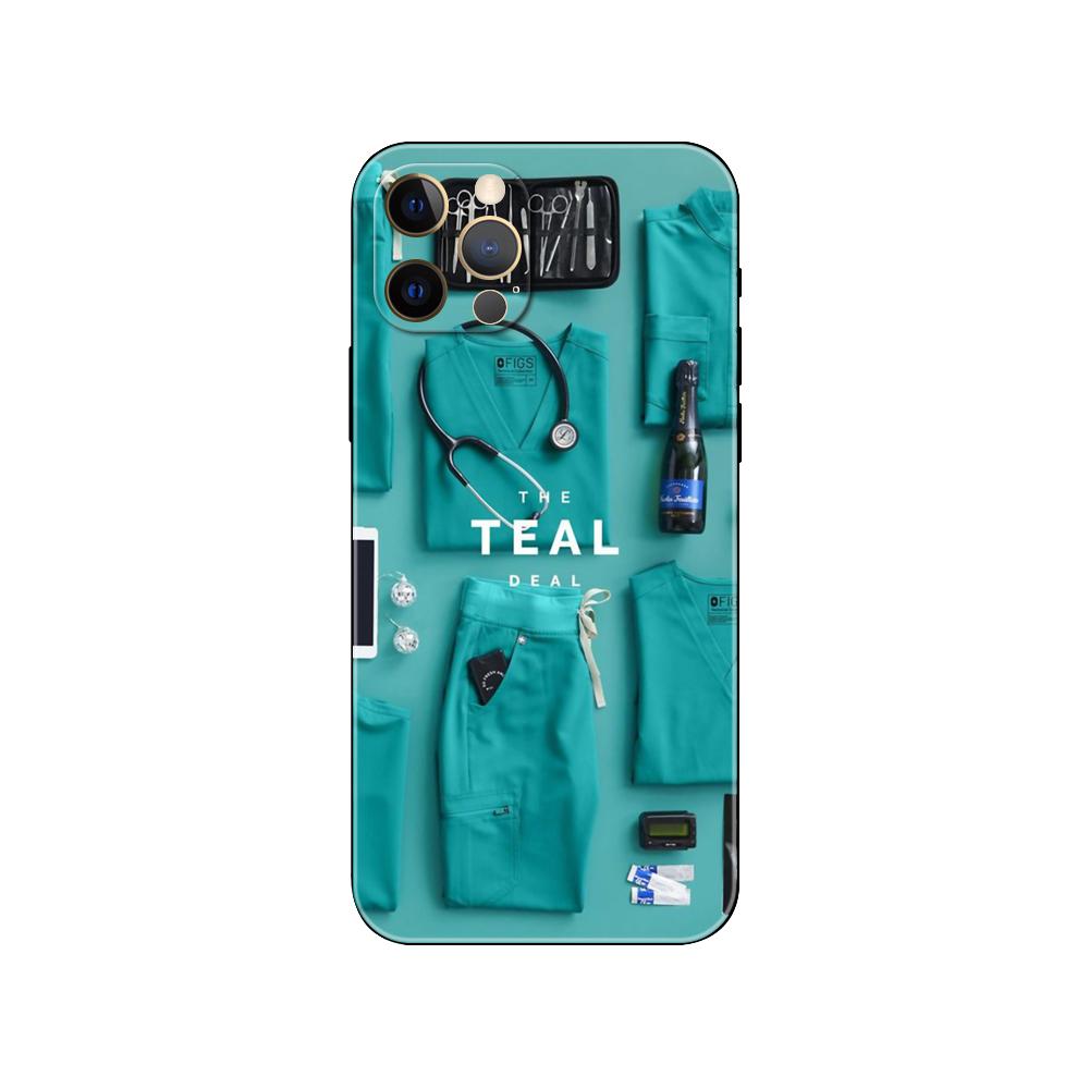 Black Tpu Case for Iphone 5 5s Se 2020 6 6s 7 8 Plus X 10 XR XS 11 12 13 Mini Pro MAX Back Cover Nurse Medical Medicine