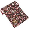 Senshishuin Nishijin Brocade Drawstring Bag Black Plum and Small Rabbit Medium Size (Lined) - Design,