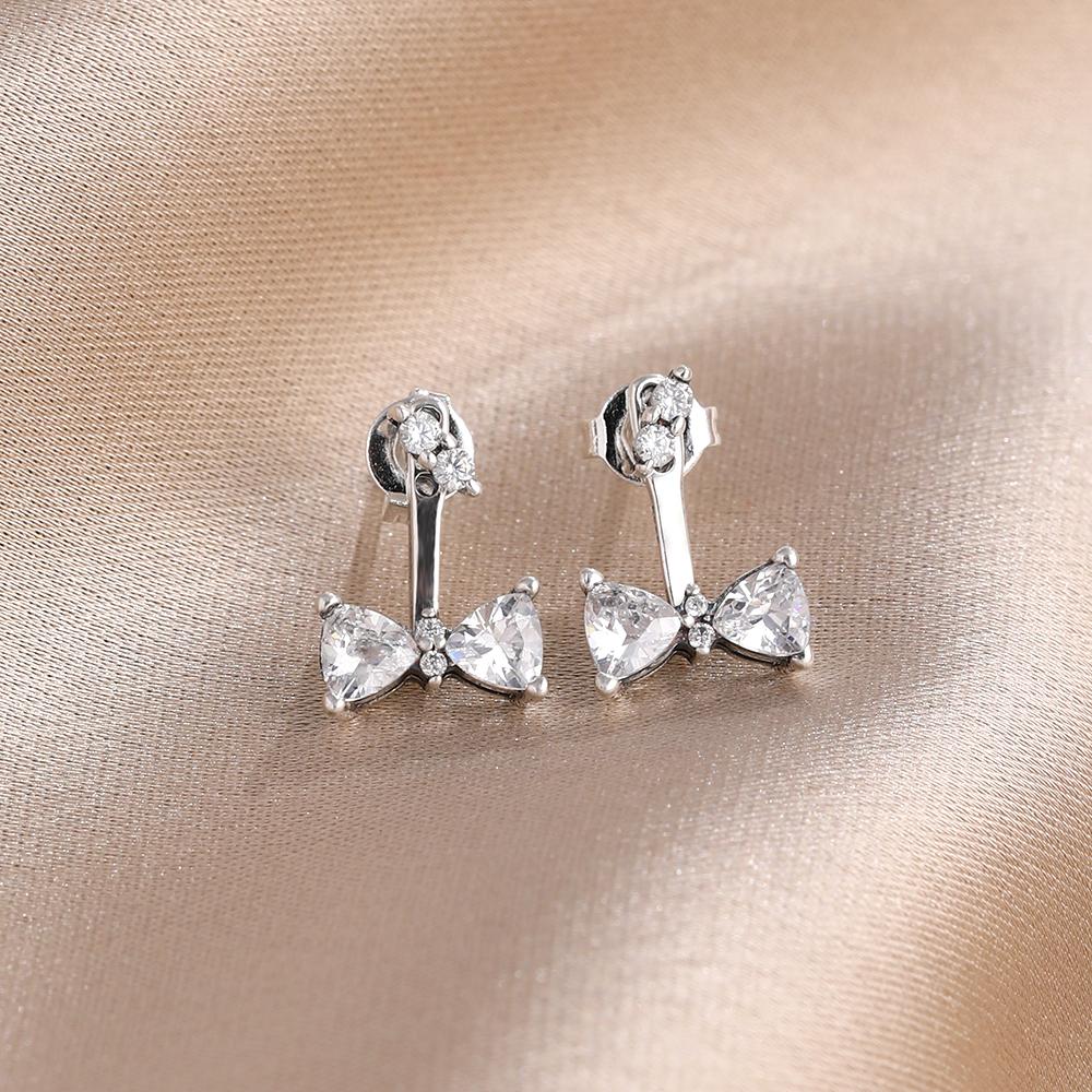 Red,pink, bow earrings are fit women with primitive charm. 925 silver earrings DIY birthday jewelry gift new