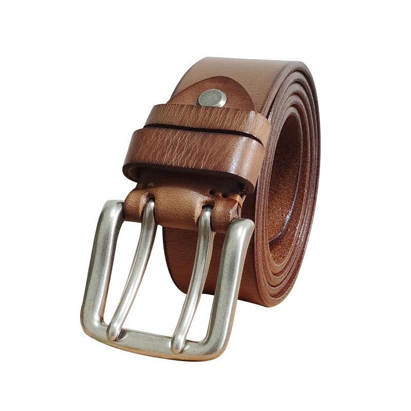 Belt Men's Special Forces Double Pin Buckle Genuine Leather First Layer Pure Cattlehide Retro Casual Belt