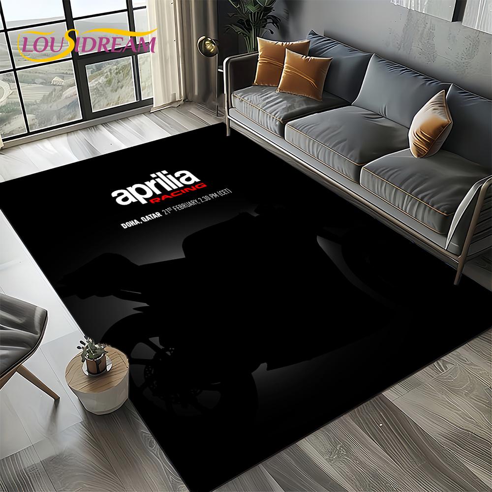 2025 Aprilia Racing Car Logo Motorcycle Carpet Rug for Bedroom Living Room Home Sofa Decoration,kids Play Decor Floor Mat Gift
