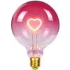 Vintage LED-Birne Kugel Rosa Herz Filament Dimmbar G125 Edison Dekoratives Leuchtmittel 110V 220V E27 Heimdekoration Beleuchtung