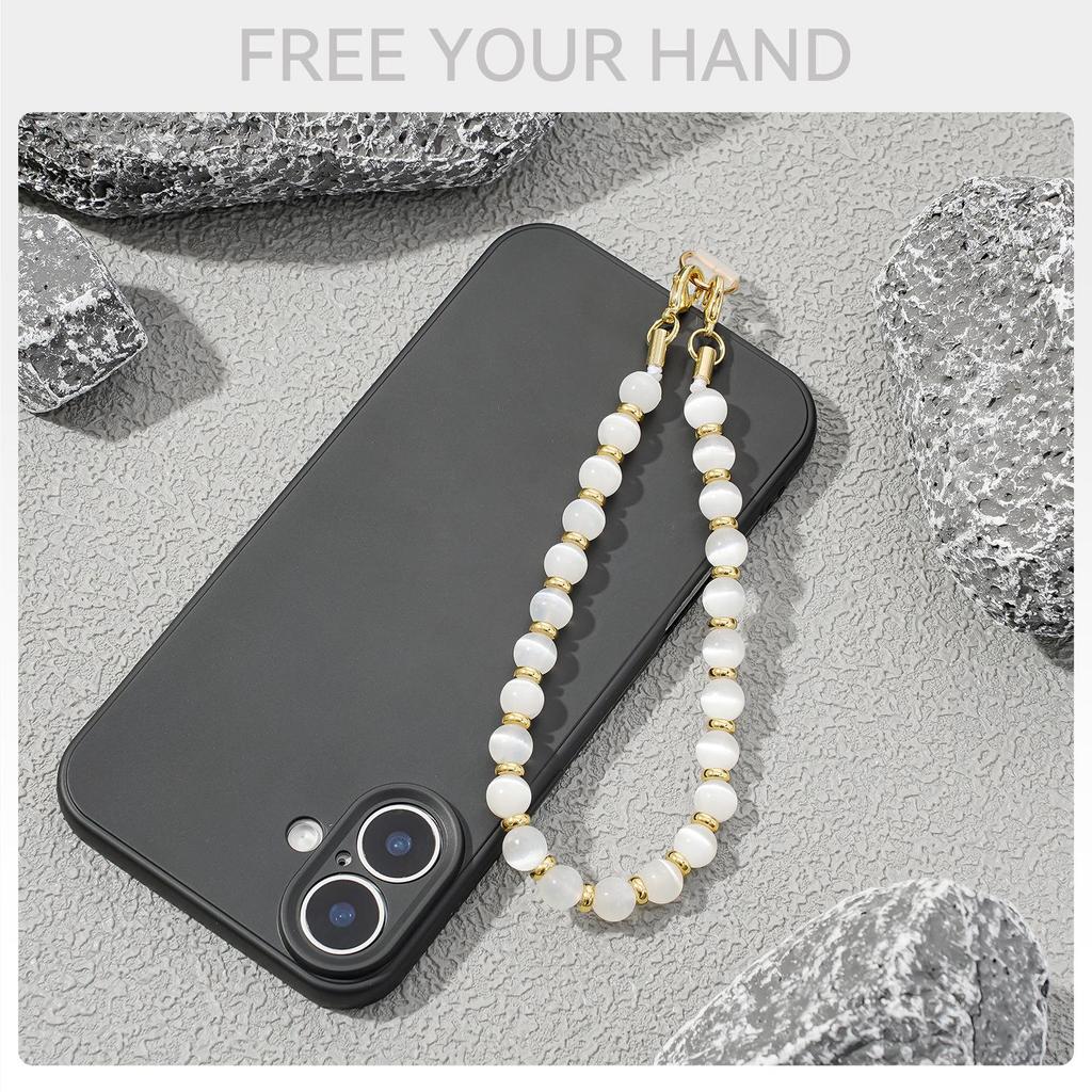 High-End Men's & Women's Fashion Cat's Eye Stone Beaded Phone Chain Lanyard