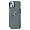 Karl Lagerfeld Klhmp15Shlskck Iphone 15  6.1 Czarny/Black Hardcase Iml Metal Karl&Choupette Head Magsafe