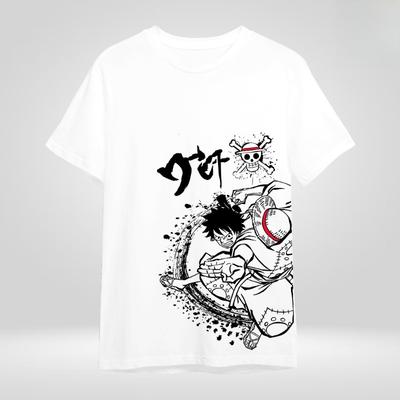 American Retro Unisex T-shirt Luffy Men's Cotton T-shirt Summer New Retro Fashion Men's and Women's Streetwear
