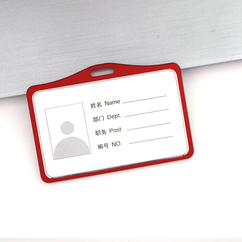Fashion Card Cover Women Men Aluminum Alloy Work Name Card Holders Business Work Card ID Badge Lanyard Holder Metal Bags Case