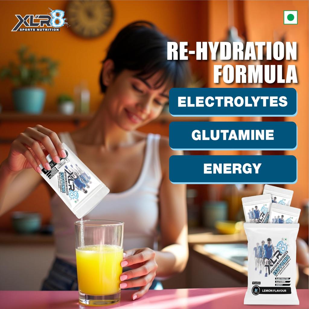 XLR8 Electrolytes Powder 20g (15 Servings ) with Shaker | High Performance Isotonic Sports Hydration & Energy Drink Mix with Sodium, Potassium, M