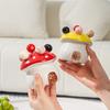 Kreatives Keramik-Pilz-Fruchtgabel-Set Exquisites Desktop-Aufbewahrungsglas Home Fruchtgabel-Aufbewahrungsbox Heimdekoration Geburtstagsgeschenk