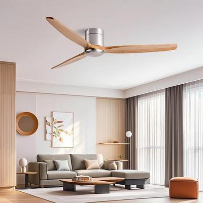 42-60" Modern Whisper-Quiet Villa Hotel Decoration Fan Commercial Ceiling Fan Style Solid Wood Blades Electric Fan