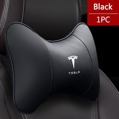 2PCS PU Leather Car Seat Headrest Neck Protector Pillow For Model 3 Model S X Model Y Roadster SpaceX Interior Accessories