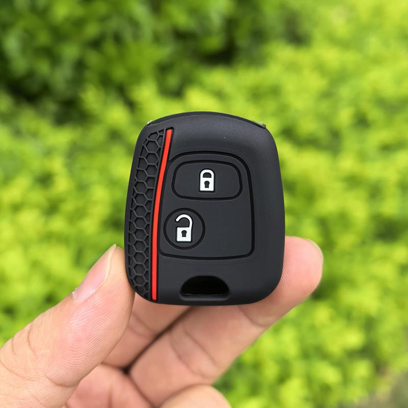 Silicone Car Remote Key Case Cover Shell Fob Keychain For Peugeot 107 206 207 307 For Citroen C1 C2 C3 C4 For Toyota Aygo